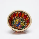 Fish Motif Round Paper Mache Bowl Small
