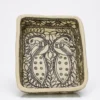 Monochrome Peacock Couple Motif Paper Mache Tray