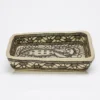 Monochrome Peacock Couple Motif Paper Mache Tray 2