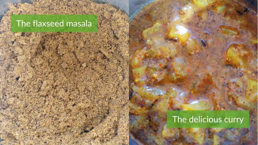 Tisi-sajmain flaxseed bottle gourd curry