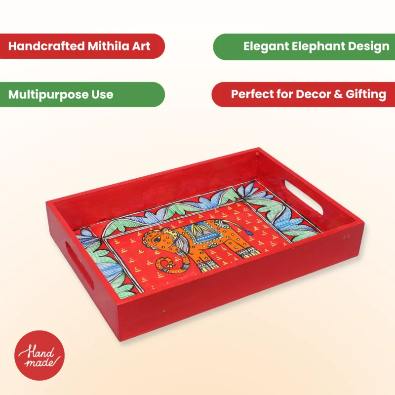 festive serving tray_madhubani art decor