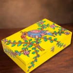 madhubani bird keepsake box velvet lined