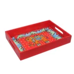 madhubani elephant handpainted serving tray