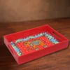 madhubani elephant handpainted tray