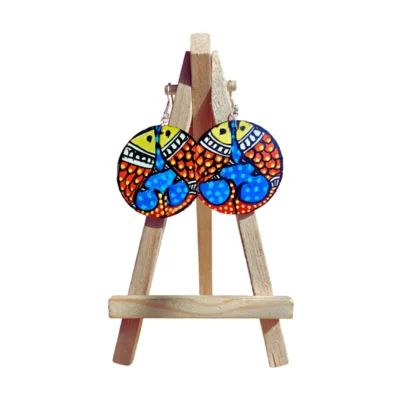 madhubani twin fish earrings