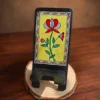 madhubani flower handpainted phone stand