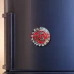 madhubani kachni lotus fridge magnet