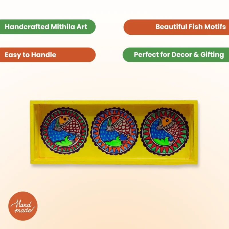 madhubani painting serving tray