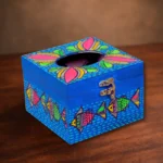 madhubani pond theme tissue box handpainted
