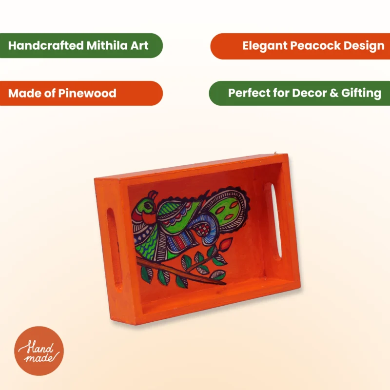 mini serving tray madhubani painting
