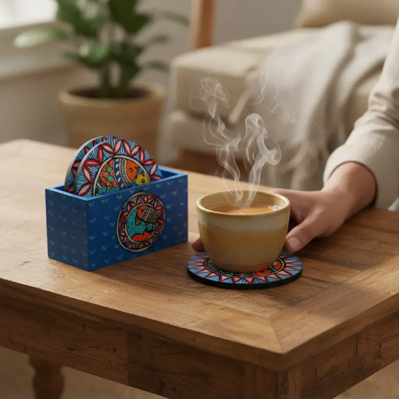 vibrant coaster set for home decor