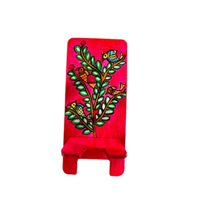madhubani handpainted phone stand for desk