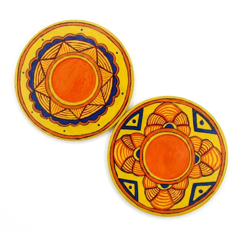madhubani art festive tealight holder set of 2