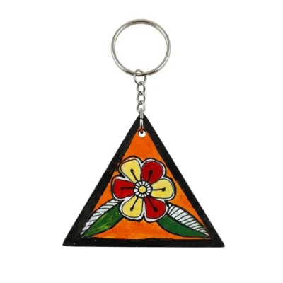 madhubani art floral keychain