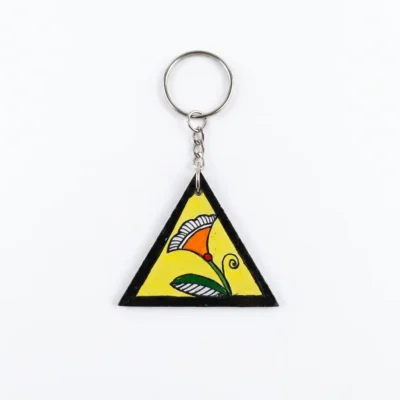 madhubani art flower bud keychain