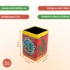 madhubani art handpainted pen holder for desk decor
