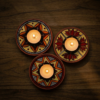 madhubani art rustic tealight holder set