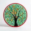 madhubani art tree of life painting decor plate for home decor 8"