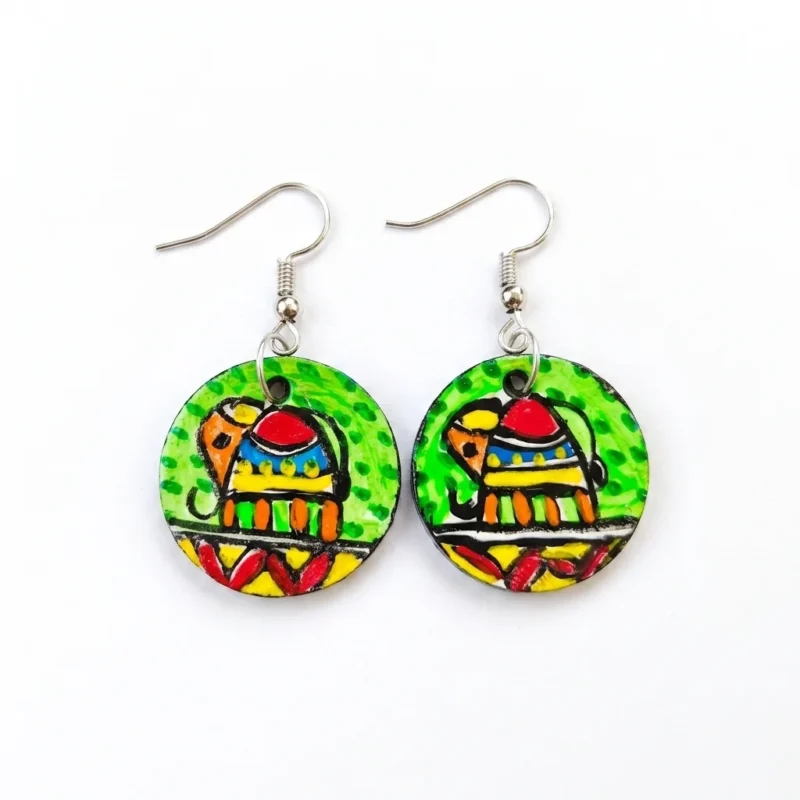madhubani elephant small earring