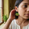madhubani elephant small earrings handpainted