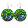 madhubani elephant under tree earrings