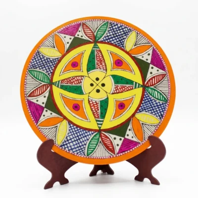 madhubani fish contemporary art with stand