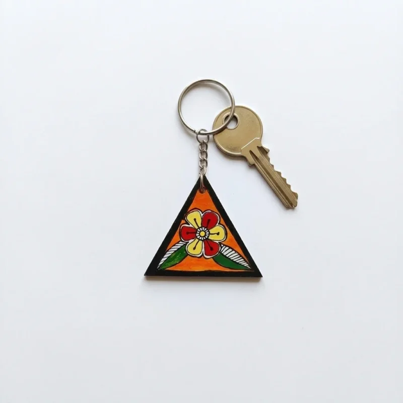 madhubani flower keychain