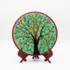madhubani inspired tree of life decor plate with stand