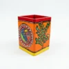 madhubani art orange pen holder dish & tree design