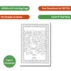 free madhubani art coloring page A4 coloring sheet