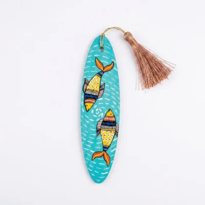 madhubani fish bookmark with tassel