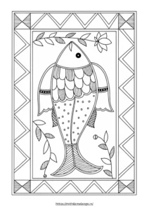 madhubani fish simple design for beginners