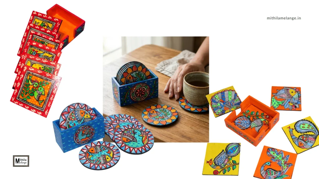 madhubani art coasters for gifts