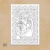 radha krishna madhubani coloring page printable
