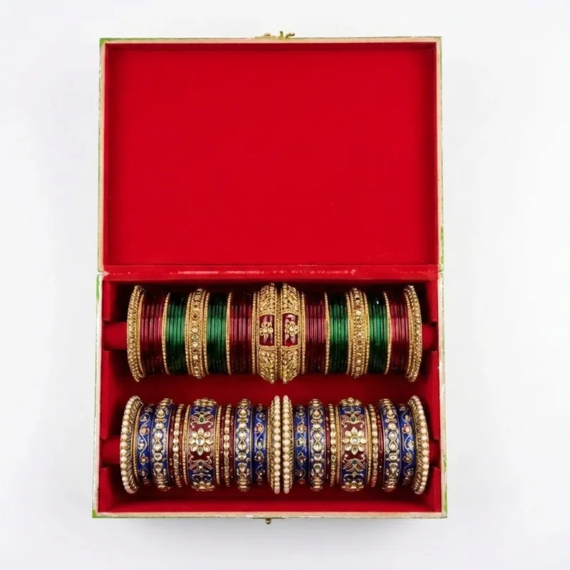madhubani bride bangle box with bangles