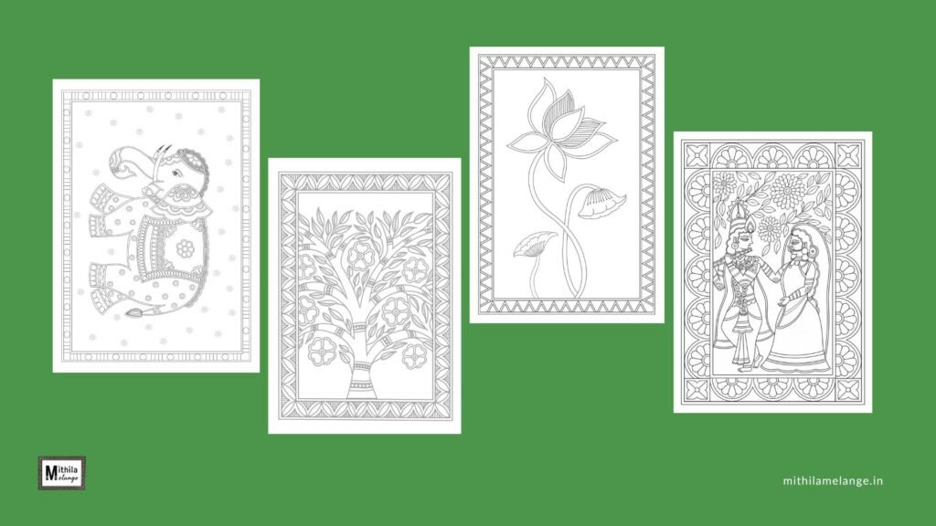 madhubani coloring sheets adults