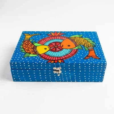 madhubani fish 6 compartment box