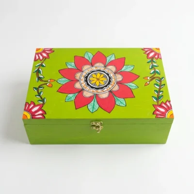 madhubani lotus bangle box for brides
