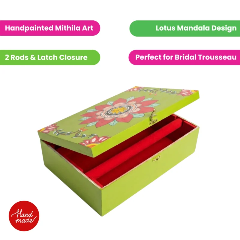 madhubani lotus mandala bangle box