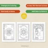 Madhubani advanced designs coloring page set pdf download