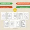 Madhubani coloring pages bundle pdf download set of 9