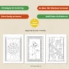 Madhubani nature motifs coloring page set pdf download