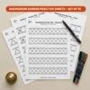 madhubani borders design practice & coloring sheets set of 10