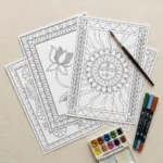 madhubani coloring sheets bundle 9 pages