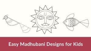 easy madhubani paintings for kids tutorial class 1 to 5