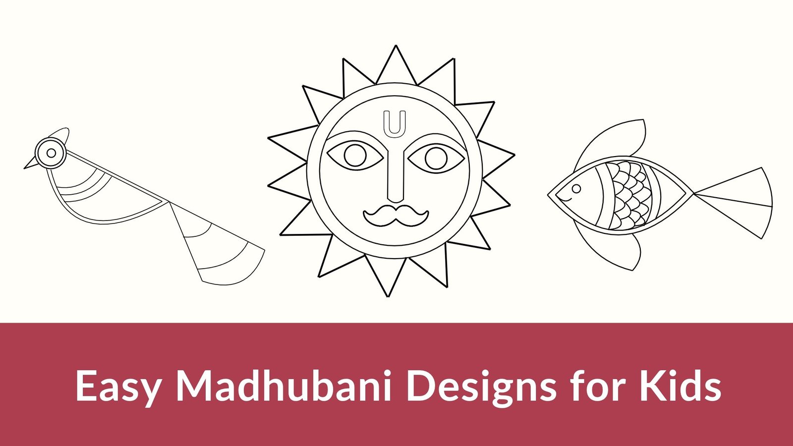 easy madhubani paintings for kids tutorial class 1 to 5